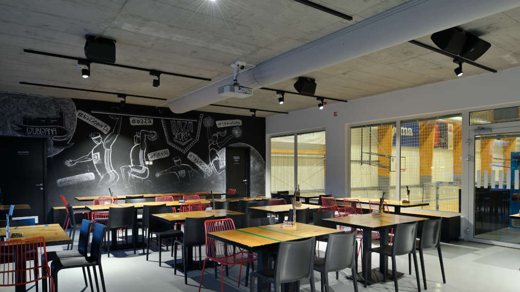 Notranjost športnega centra Squashland