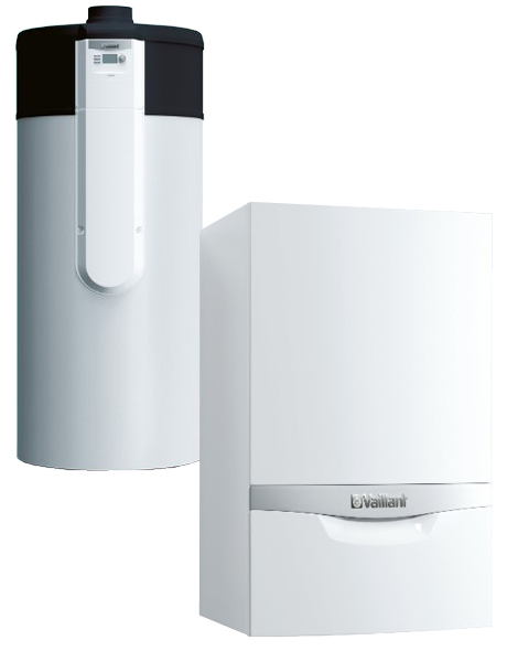 Plinska kondenzacijska peč Vaillant  ECOTEC PLUS VU 256/5-5 (H-INT-I)  v kombinaciji s sanitarno toplotno črpalko Vaillant  AROSTOR VWL BM 270/5 `D`